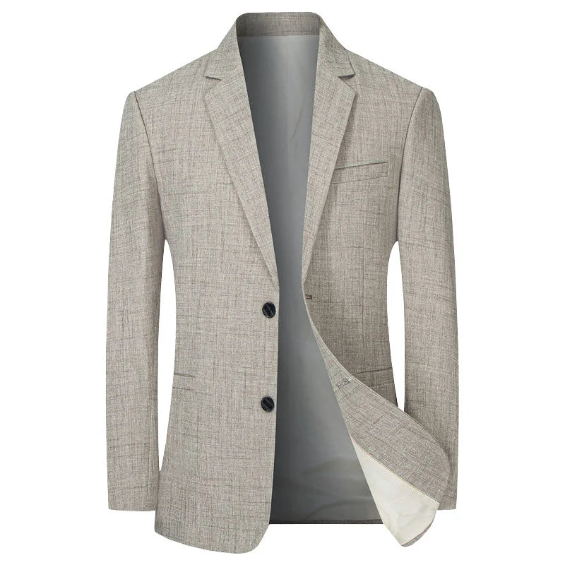 BROWON Brand Middle Aged Men Blazers Jacket 2026 Spring Autumn Two Buttons Business Casual Blazer Male Minimalist Mans Clothing