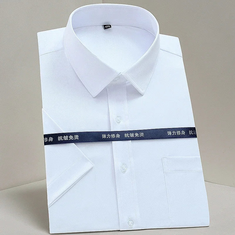 Browon Men Short Sleeve Oxford Formal Business Shirt