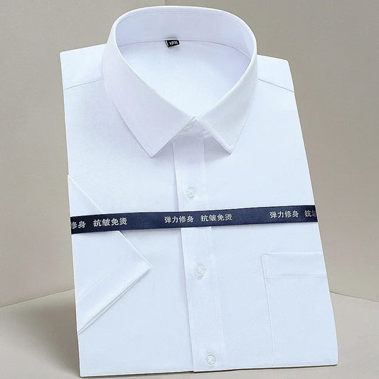 Browon Men Short Sleeve Oxford Formal Business Shirt