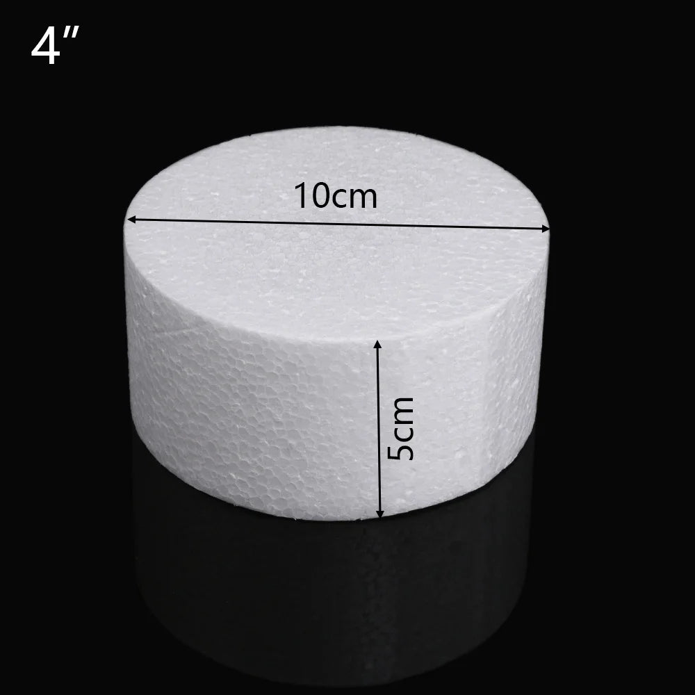 Cake Foam Mould Polystyrene Flower Decor Cake Dummy Practice Sugarcraft Lightweight Party DIY Decorations 4/6/8 Inch