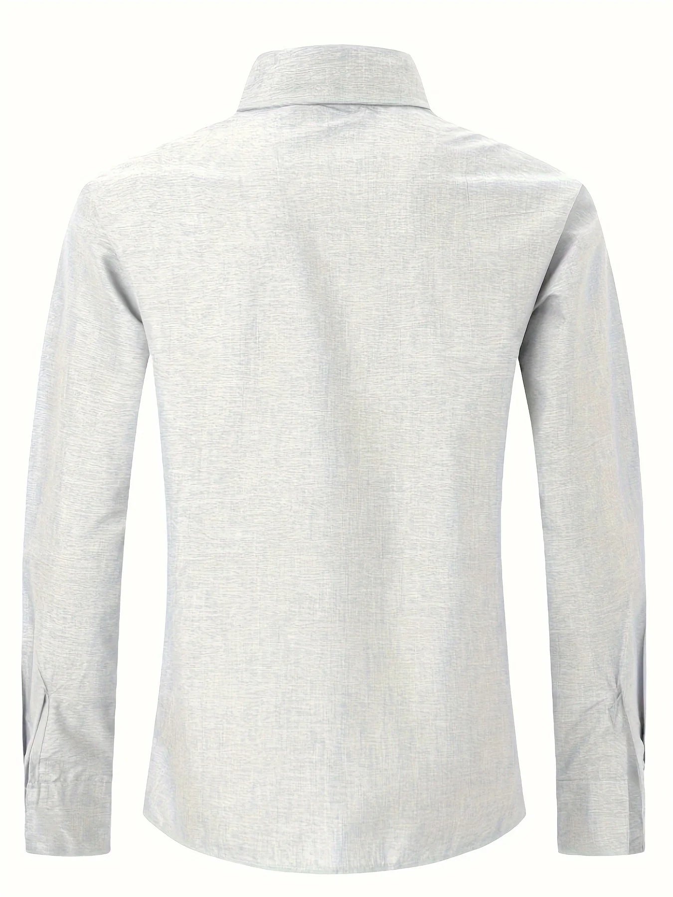 Men's Linen Long-sleeved T-shirt Loose Undershirt Solid Color Long-sleeved Cotton And Linen Shirt Men's Shirt