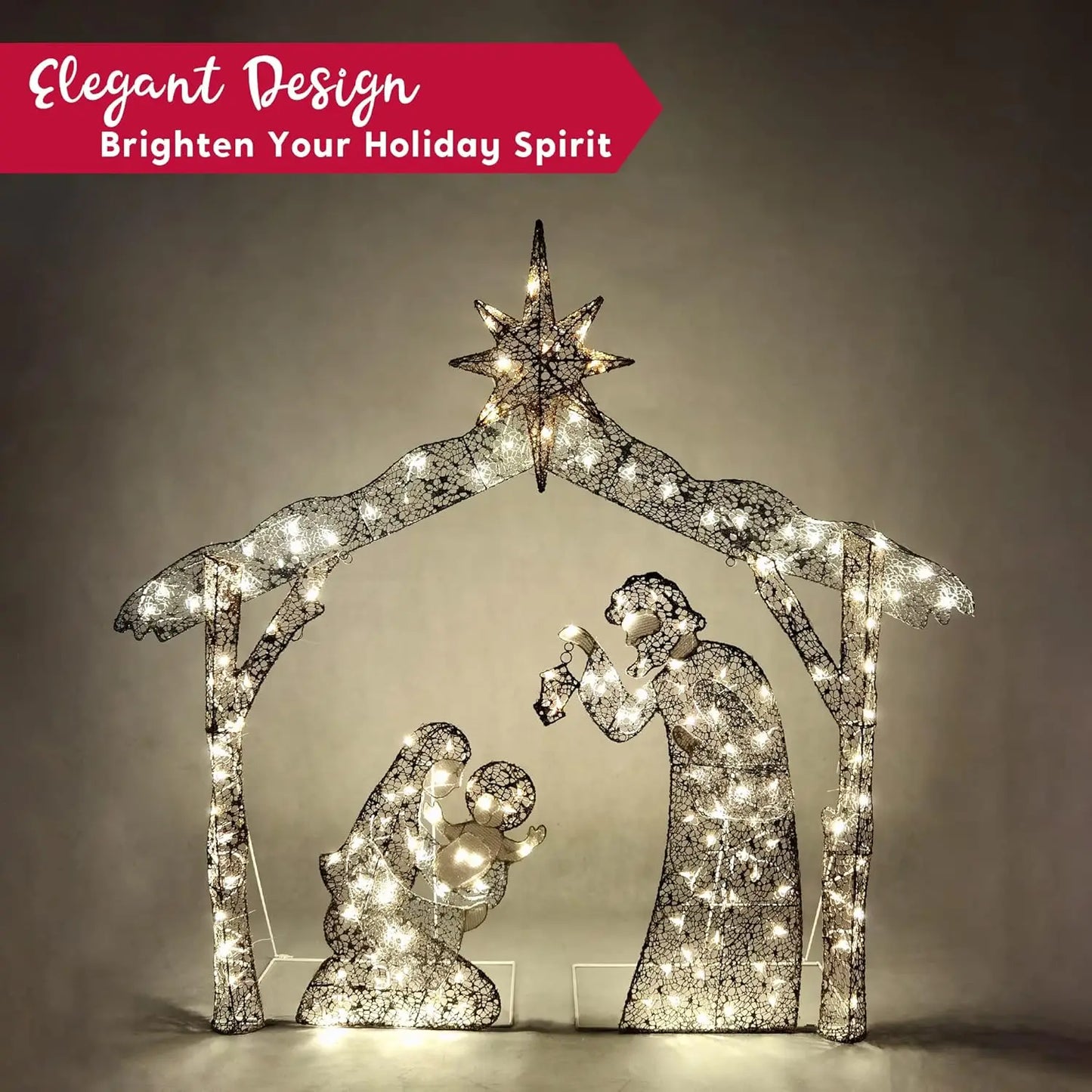 Joyfy Nativity Yard Light With LED Warm White Outdoors