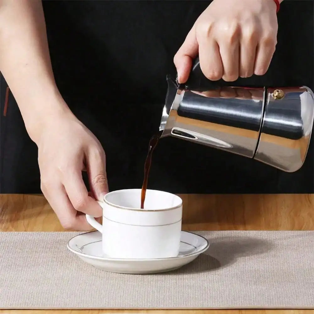 Stainless Steel Moka Pot and Espresso Maker for Home Use