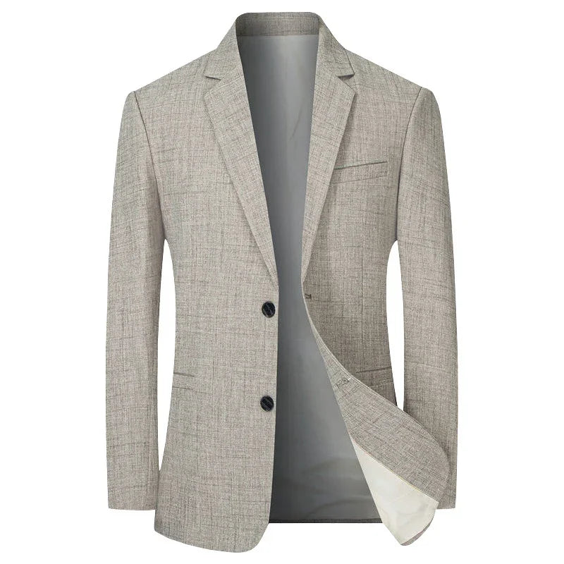 BROWON Brand Middle Aged Men Blazers Jacket 2026 Spring Autumn Two Buttons Business Casual Blazer Male Minimalist Mans Clothing