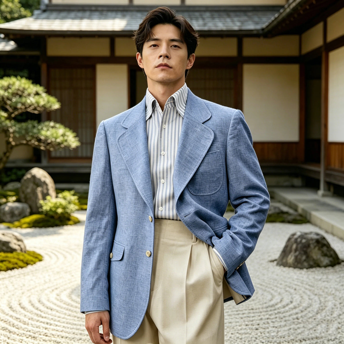 Men's Linen Blazer Casual Business Suit Jacket Single Breasted Notch Lapel Sport Coat Breathable Summer Wear for Wedding Party