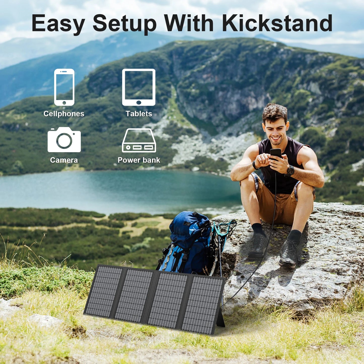 MHPOWOS 18V Portable Solar Charger Foldable 60W 45W Panel
