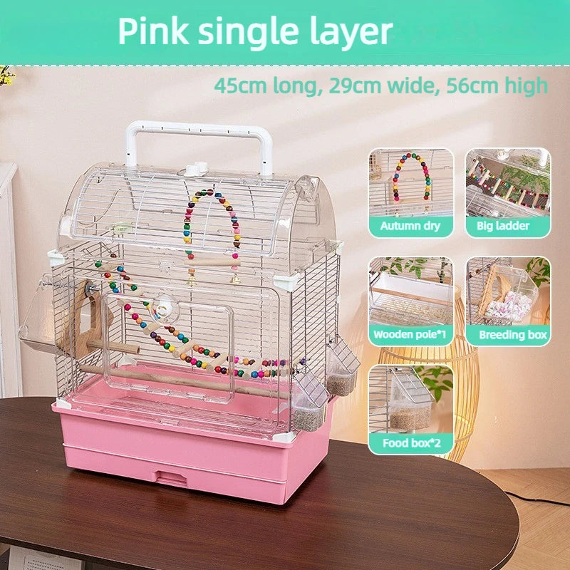 Bird Cage For Parakeets Cockatiels Finches Canary Acrylic