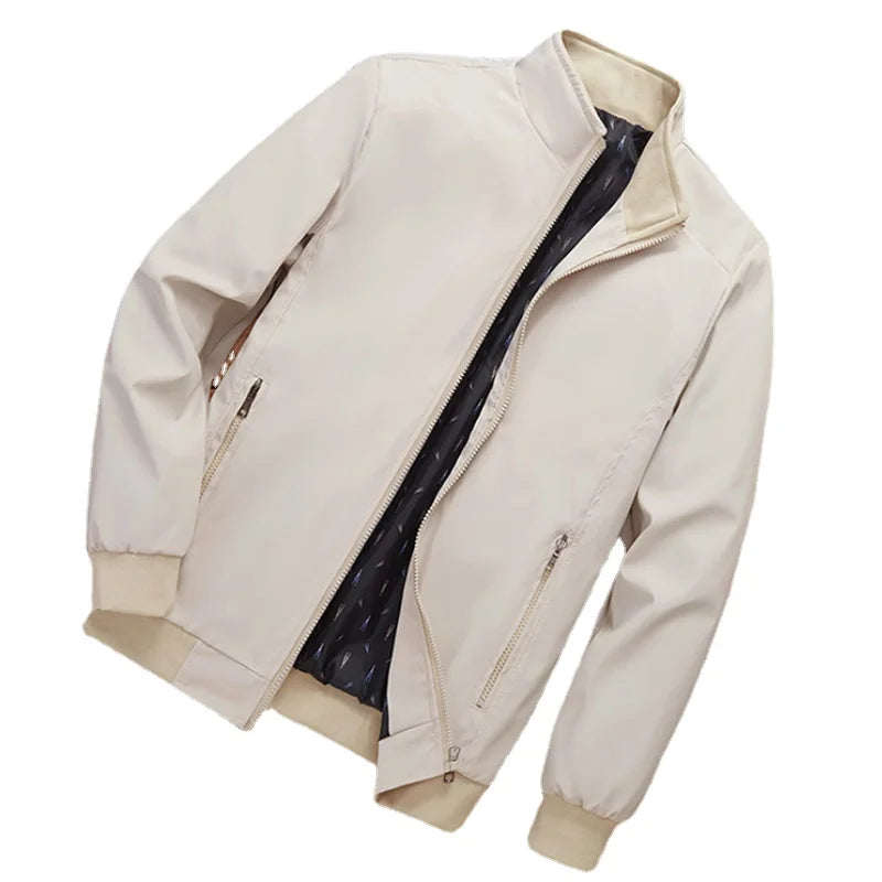 BROWON Fashion Jacket Men Autumn New Korean Mens Coats Stand Collar Casual Jacket Youth Trend Jackets for Men Plus Size M-5XL