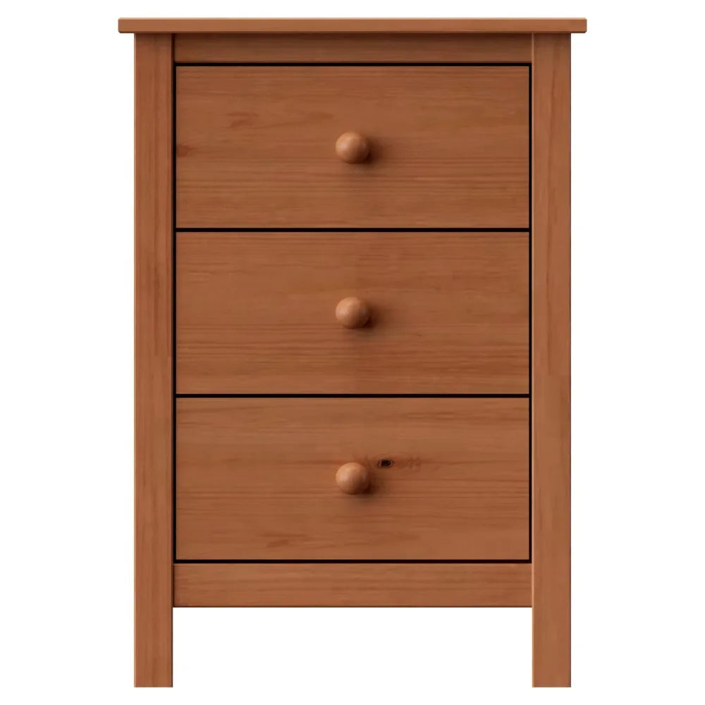 26.77" Tall Solid Pine Nightstand with 3 Storage Drawers, FSC Certified Honey Wood Bedside Table for Bedroom Storage, Customized