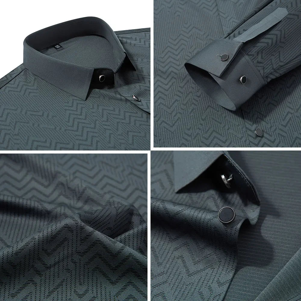 BROWON Men Shirt Long Sleeve Autumn 2026 New Solid Color Casual Luxury Shirt  Man Business Office Slim Shirts for Men Clothes