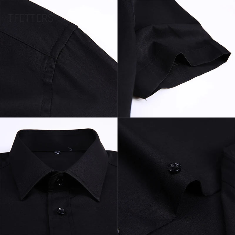 BROWON Mens Cotton Blend Short Sleeve Business Shirt