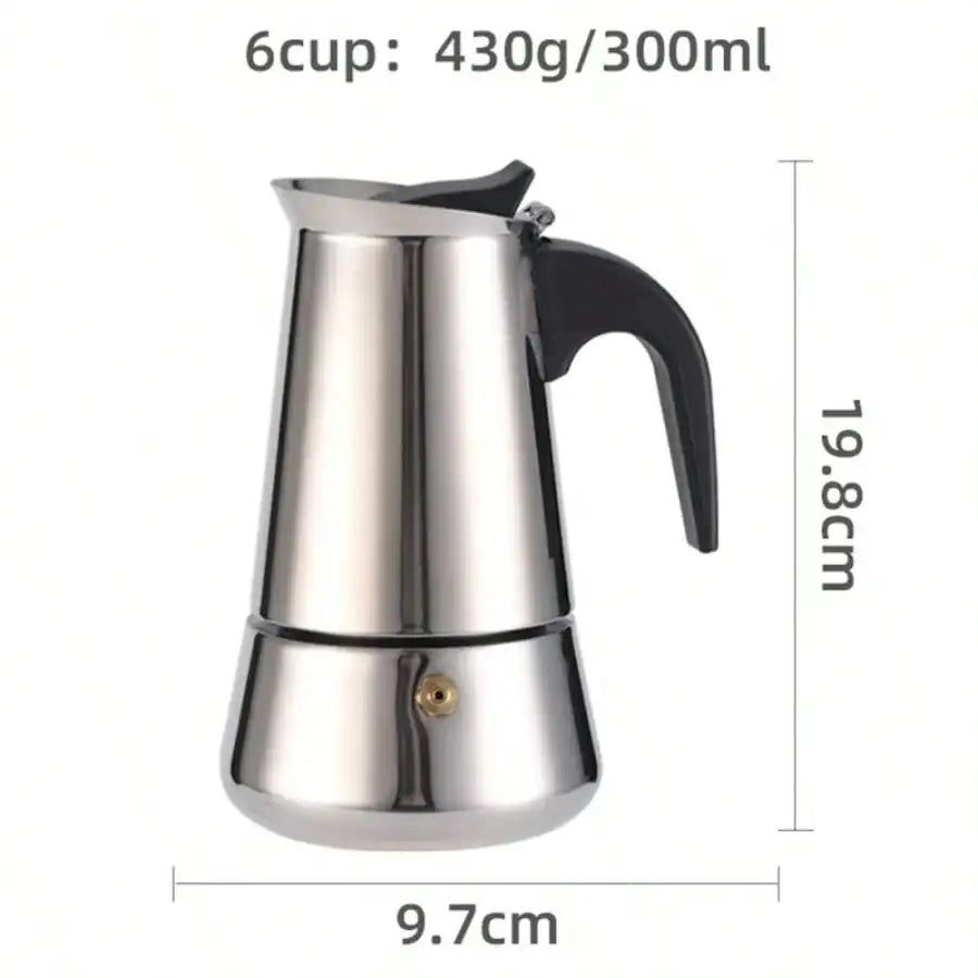 Stainless Steel Moka Pot and Espresso Maker for Home Use