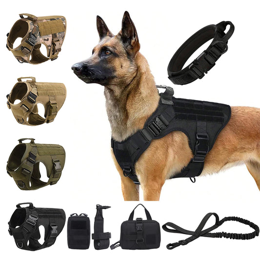 Petravel Tactical Dog Harness With Molle Pouches Gear