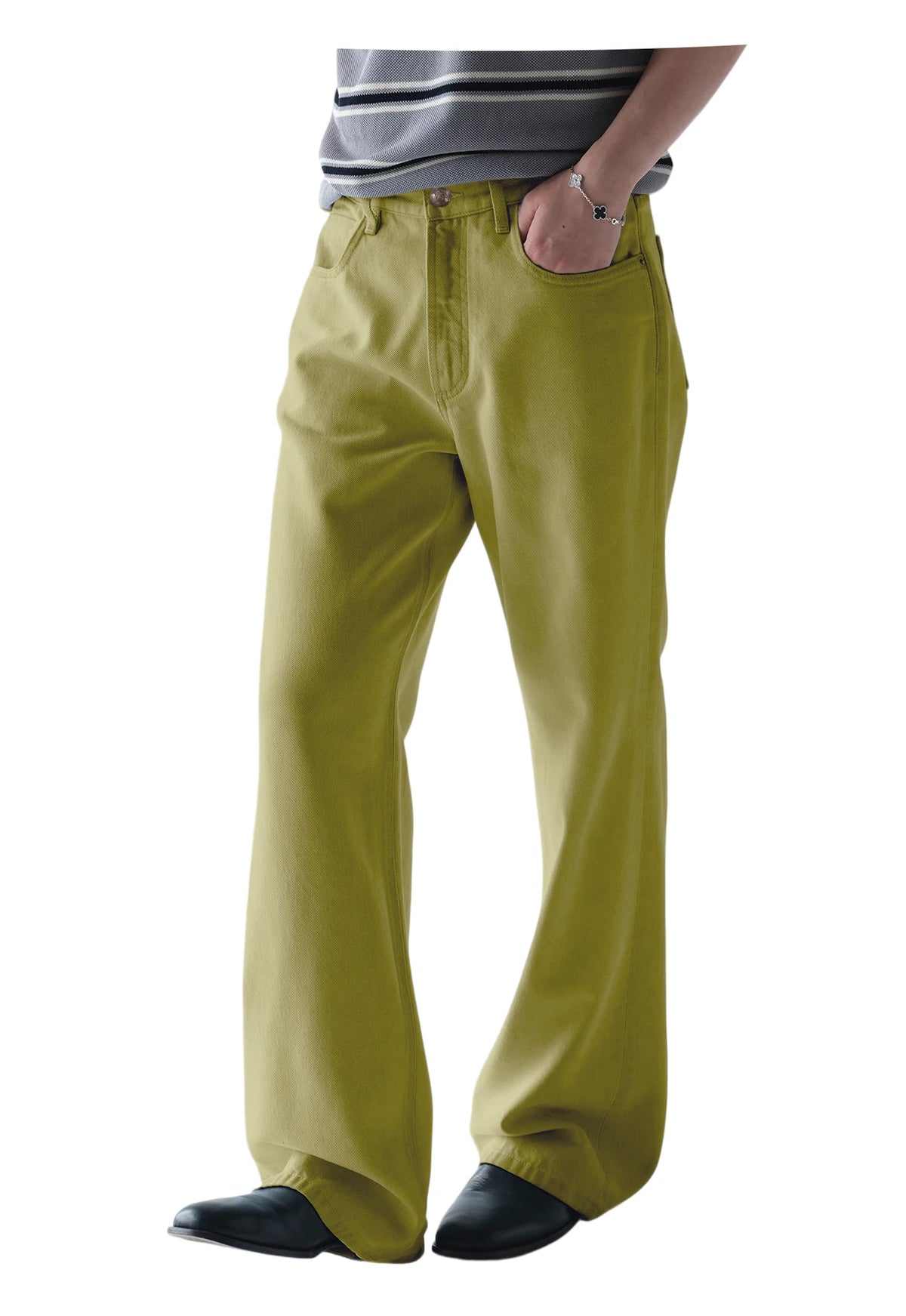 Men's Denim Straight Pants High Waist Pleated Casual Trousers Business Formal Breathable Loose Fit Wide Leg Suit Pants Summer