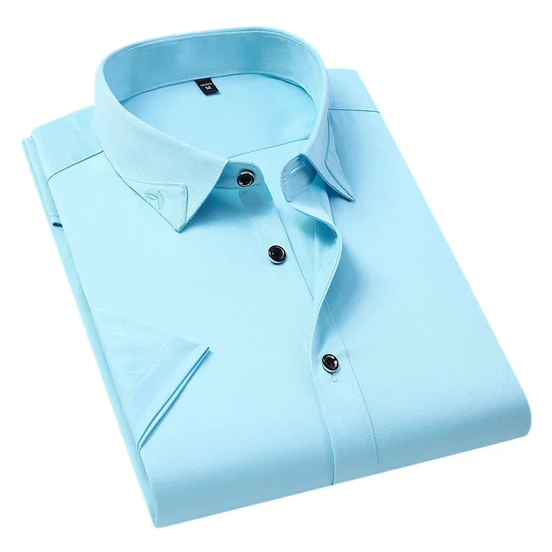 Browon Men Short Sleeve Anti Wrinkle Casual Shirt