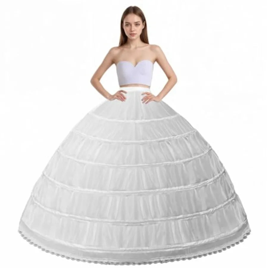 Women Crinoline Petticoat Full A-Line Slips Long Under for Wedding Bridal Dress Ball Gown