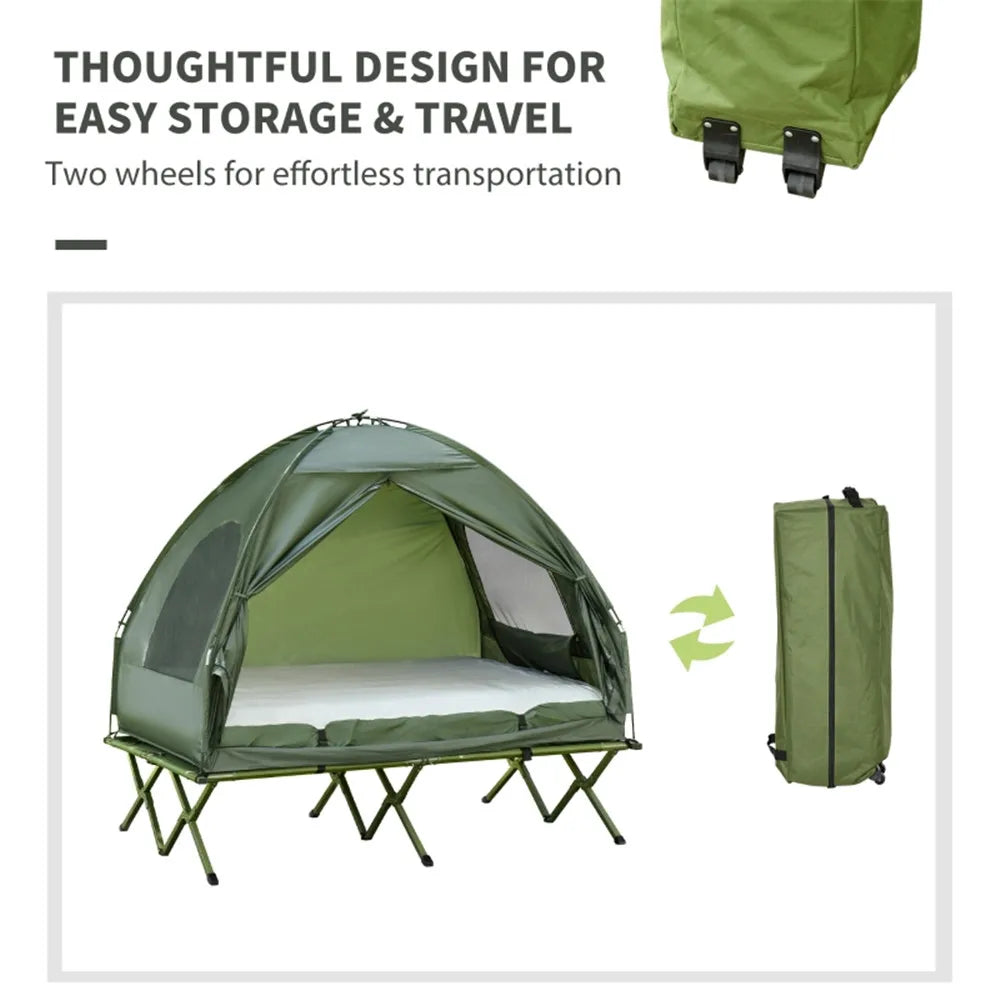 Compact One Person Folding Pop Up Off Ground Camping Bed Hiking