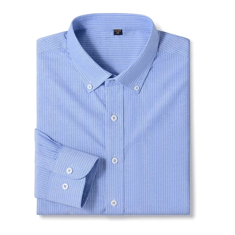 BROWON Brand Spring Autumn Casual Men Shirts Long Sleeve Business Oxford Cloth Work 100% Cotton Shirts Mens Moda Hombre 2026
