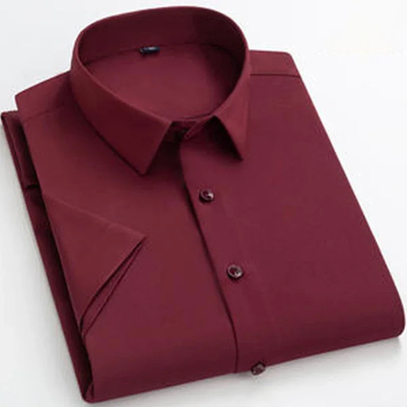 BROWON Men's Summer Business Casual Short Sleeve Shirt