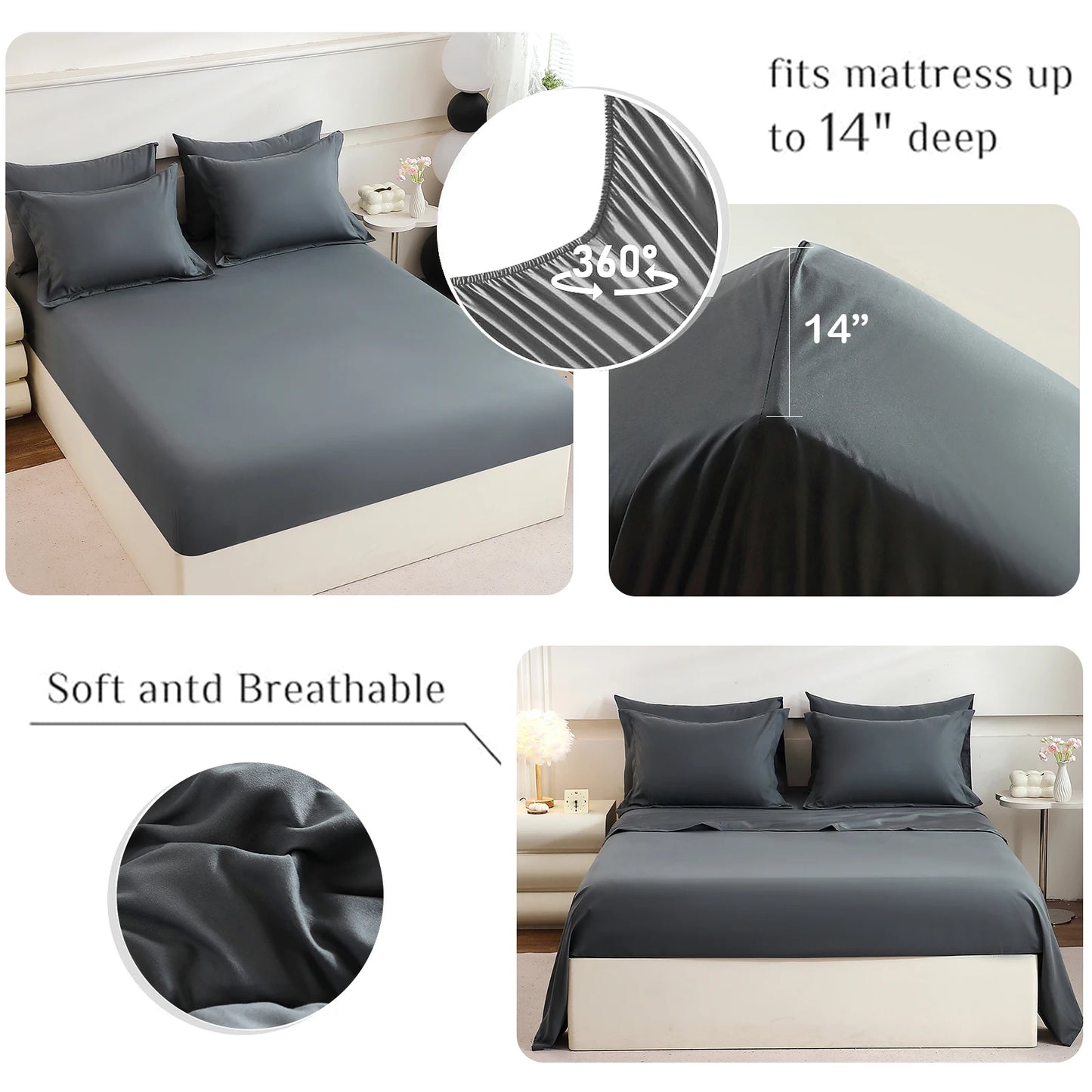 EasYum 7Piece Bedding Set Comforter Quilt Sheet Pillowcases