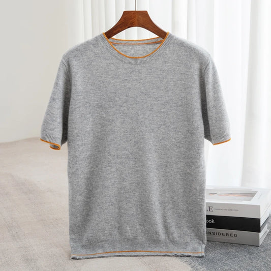 ATTYYWS Men's O Neck 100% Pure Wool Pullover Sweater