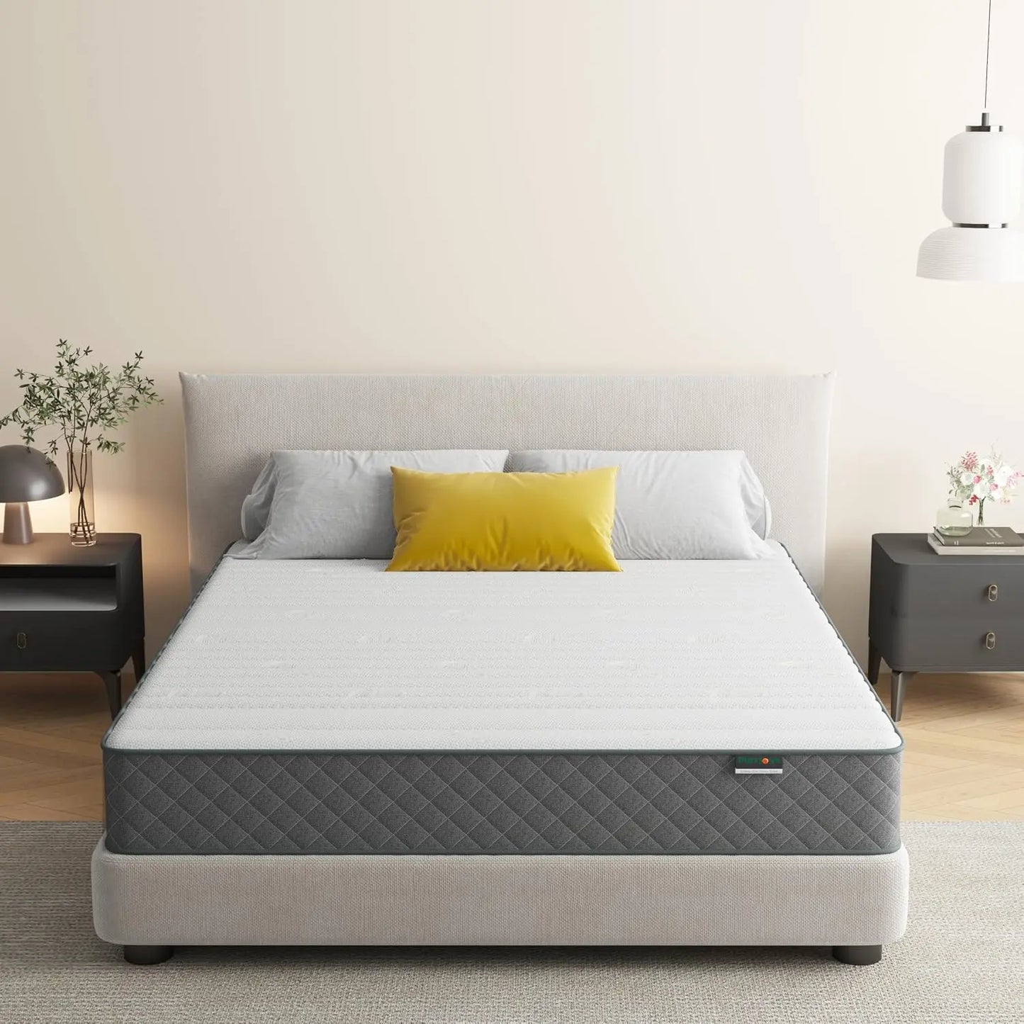 Firm Queen Mattress,10 Inch Hybrid Queen Size Mattress in a Box with Gel Memory Foam, Pocket Innerspring, Pressure, Customized