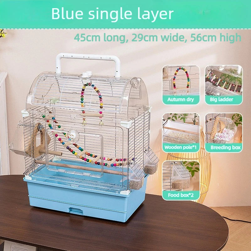 Bird Cage For Parakeets Cockatiels Finches Canary Acrylic