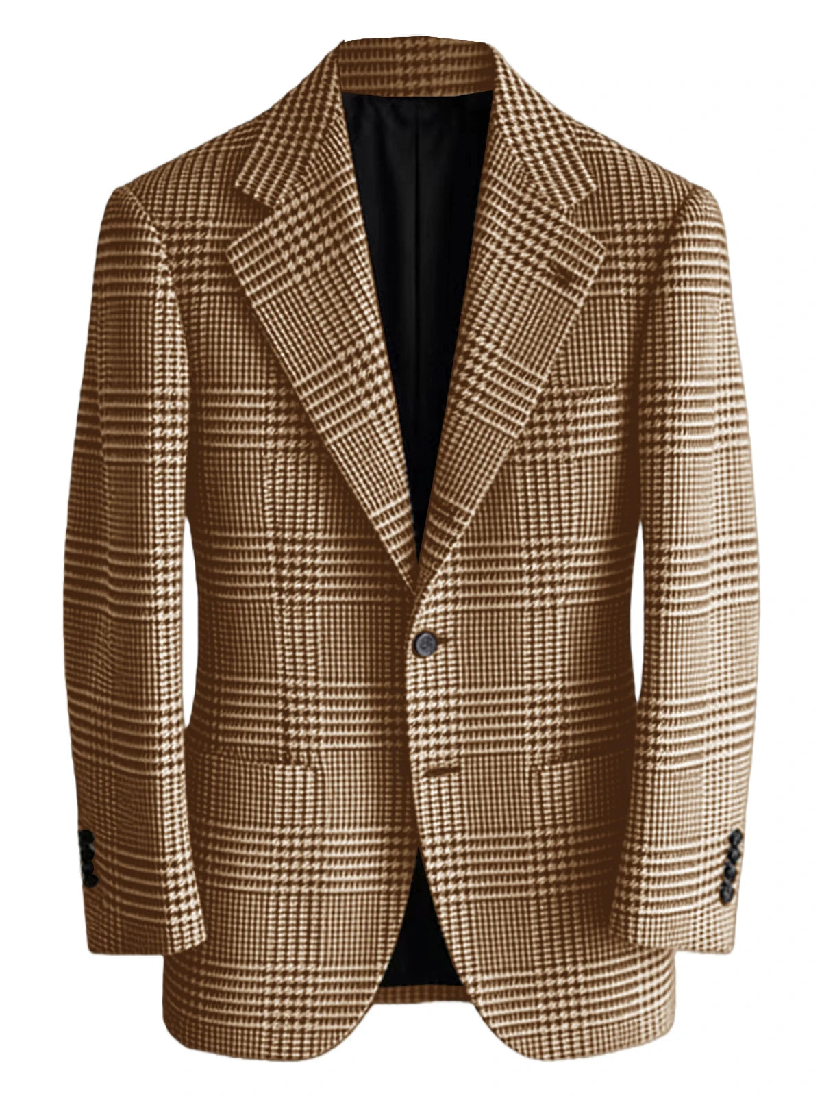Mens Houndstooth Plaid Blazer Slim Fit Wool Blend Sport Coat Casual Two Button Notch Lapel Jacket Business Formal Tuxedo