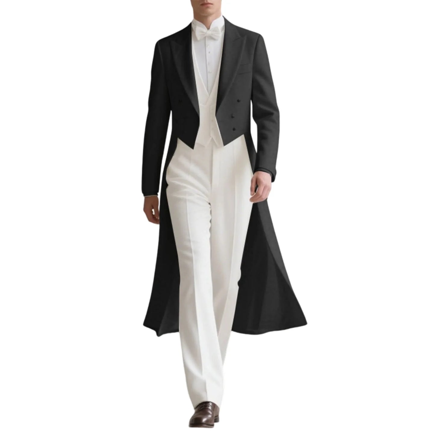Men s Classic Blazer Jacket with Notched Lapel and Double-Breasted Closure Long Sleeve Solid Color Suit Coat