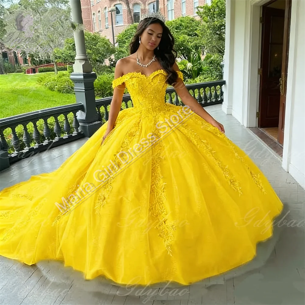Ball Wedding Beauty Pageant Pink Off-Shoulder Dance Party For  Party Lace Tulle Court Train Formal Birthday Princess Gowns