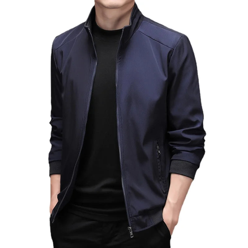 BROWON Fashion Jacket Men Autumn New Korean Mens Coats Stand Collar Casual Jacket Youth Trend Jackets for Men Plus Size M-5XL