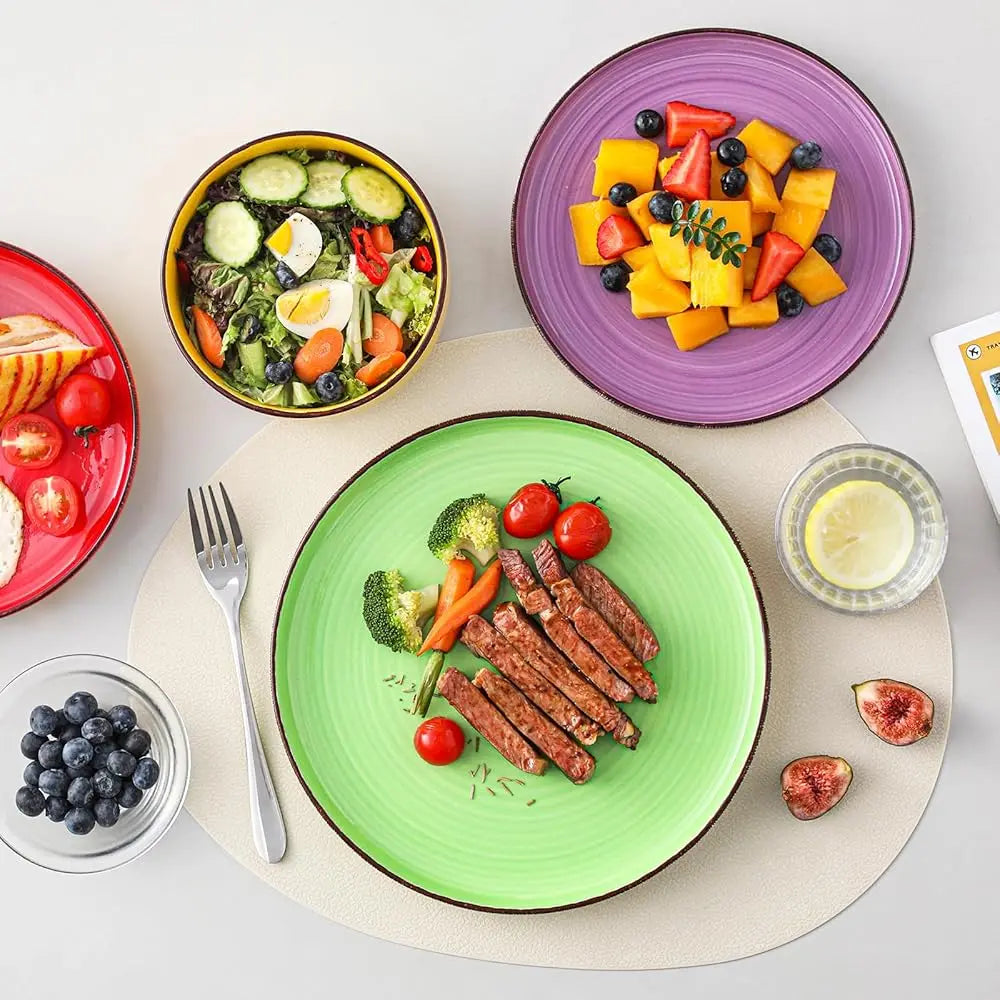 BONJEAN Bonita Stoneware Dinnerware Set for Four, Dishwasher Safe