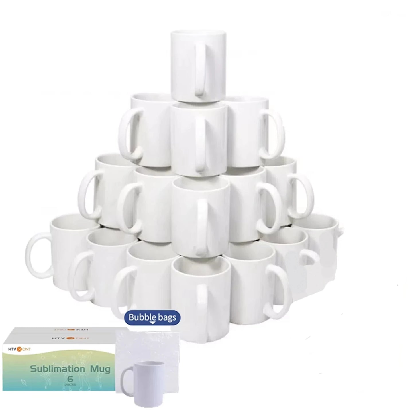 Sublimation Ceramic Mugs Bulk Coffee Cups With Bubble Bag