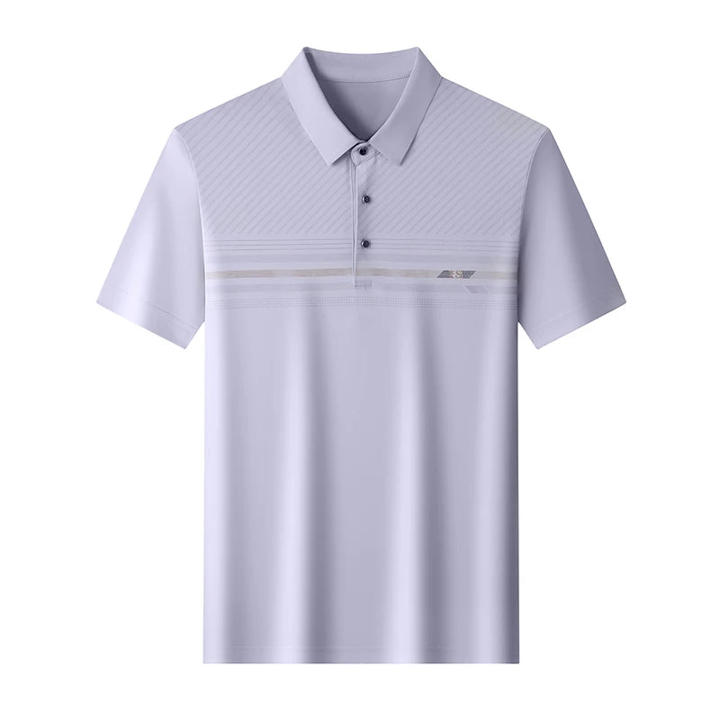 Browon Men Breathable Ice Silk Polo Shirt For Office Wear