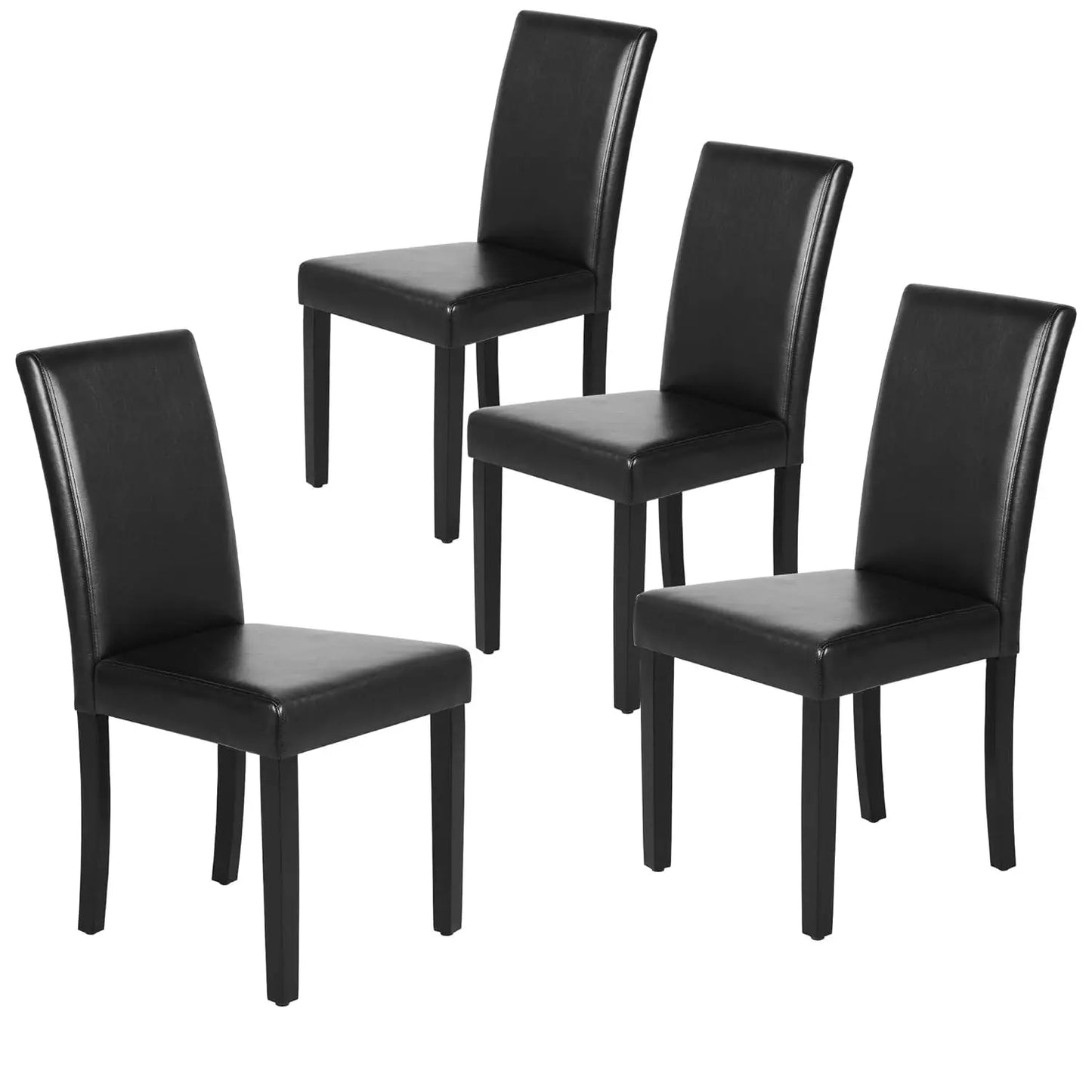 Parson Upholstered Dining Chairs Set of 4 with Wood Legs