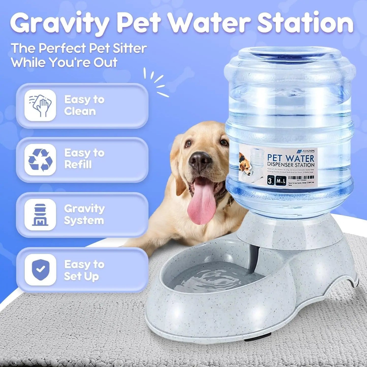 Automatic Pet Water Dispenser for Dogs and Cats Easy Clean
