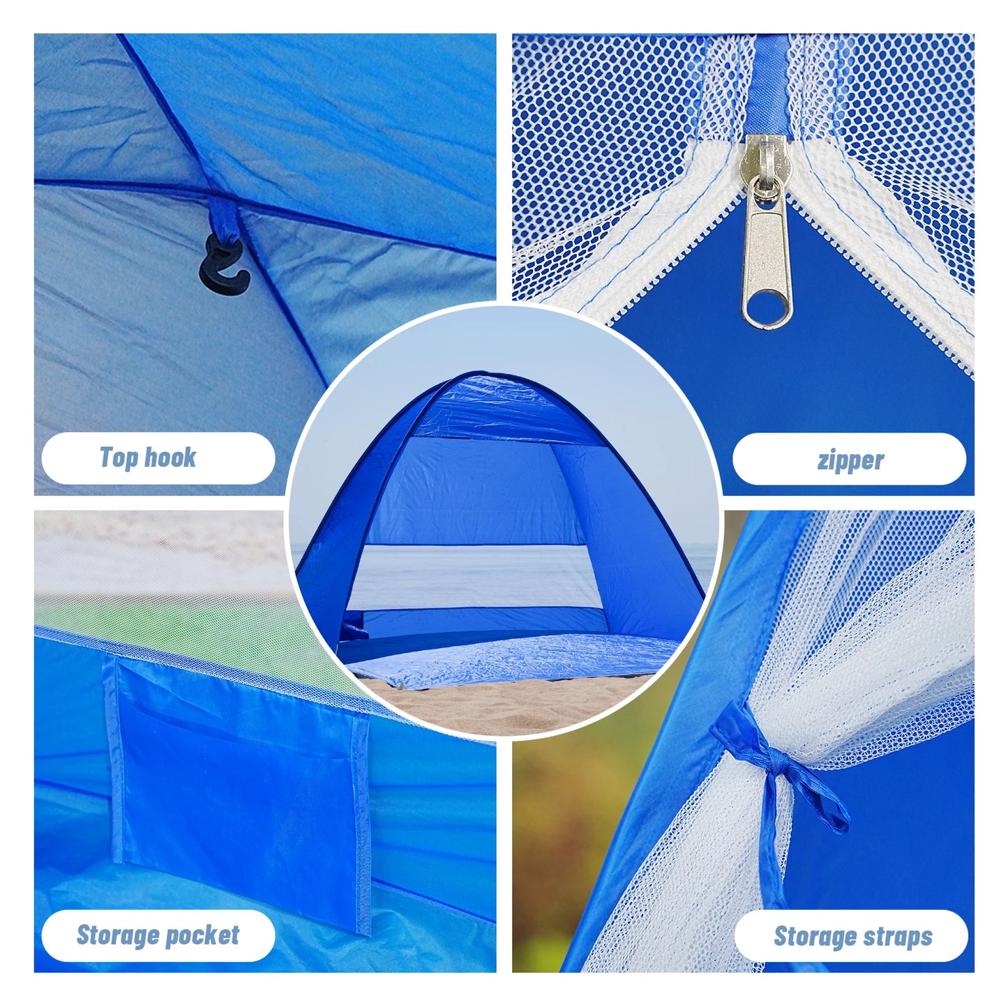 Pakicetus Pop Up Beach Tent With Carry Bag Auto Opening