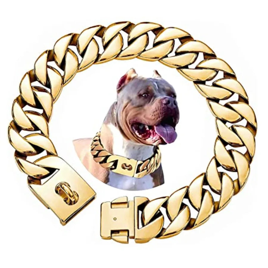 Cuban Link Dog Collar Durable Metal Buckle Premium