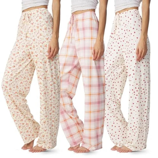 Womens Pajama PJ Pants 3 Pack Lounge Bottoms Pajamas for Women Avail in Plus Sizes