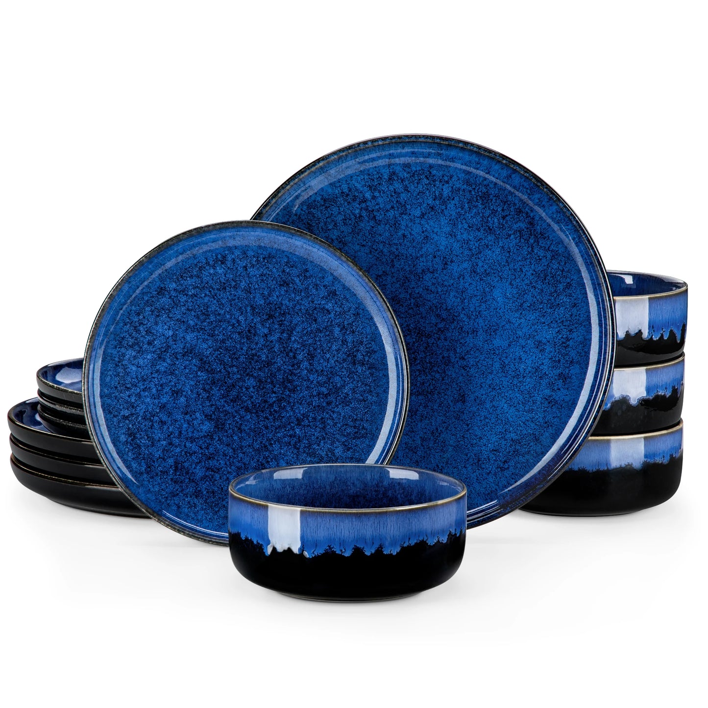 MALACASA Starry Reactive Glaze Stoneware Dinnerware Set