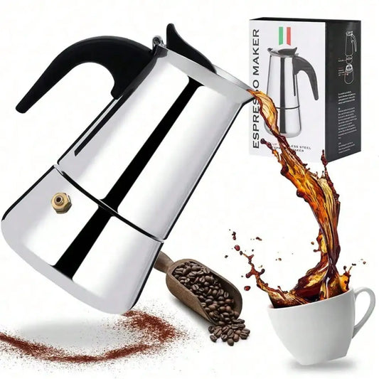 Stainless Steel Moka Pot and Espresso Maker for Home Use