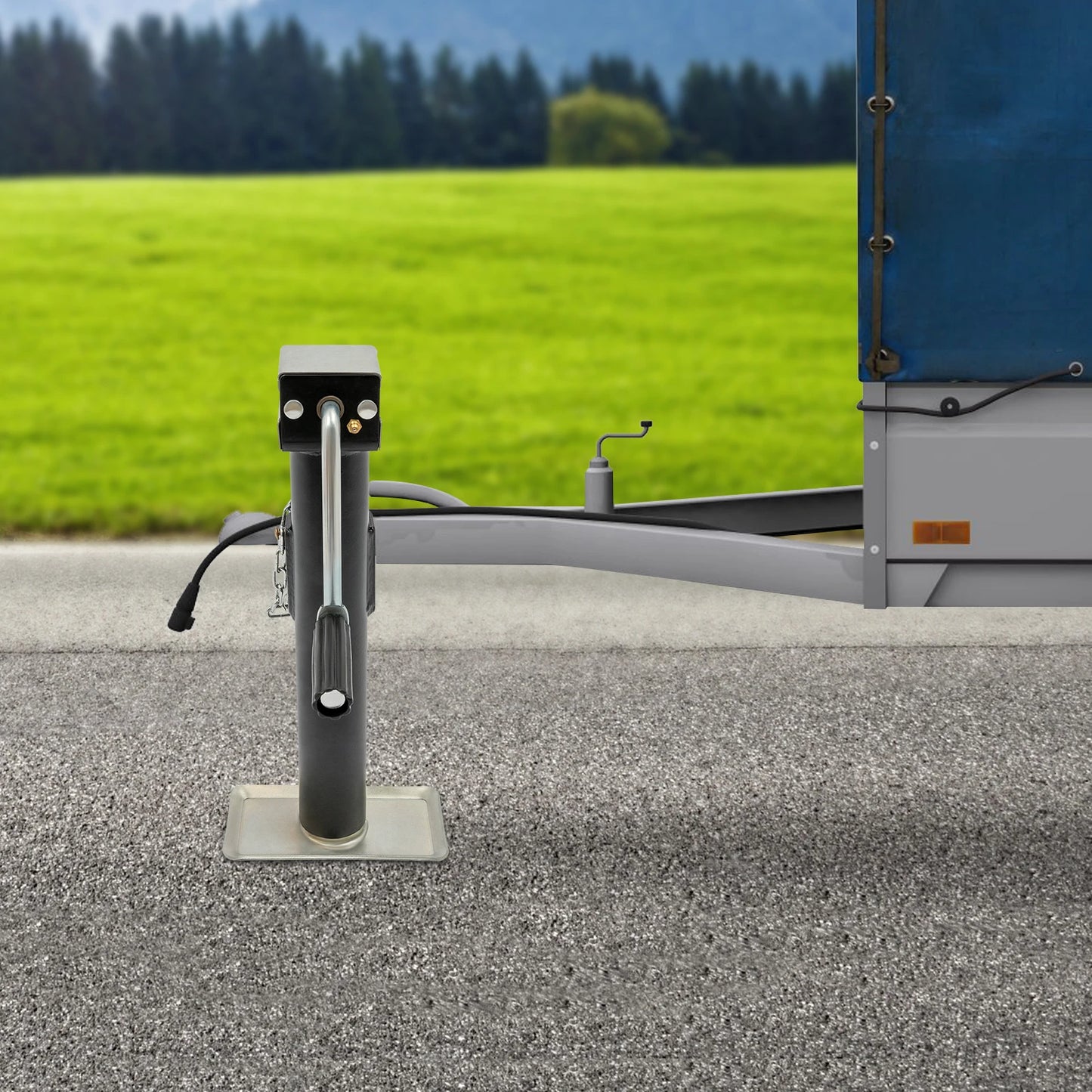 2000 lbs Trailer Supports Jack Leg 1000Kg Vertical Travel Weld-on Pipe Mount Swivel Trailer Jack w/ Support Base