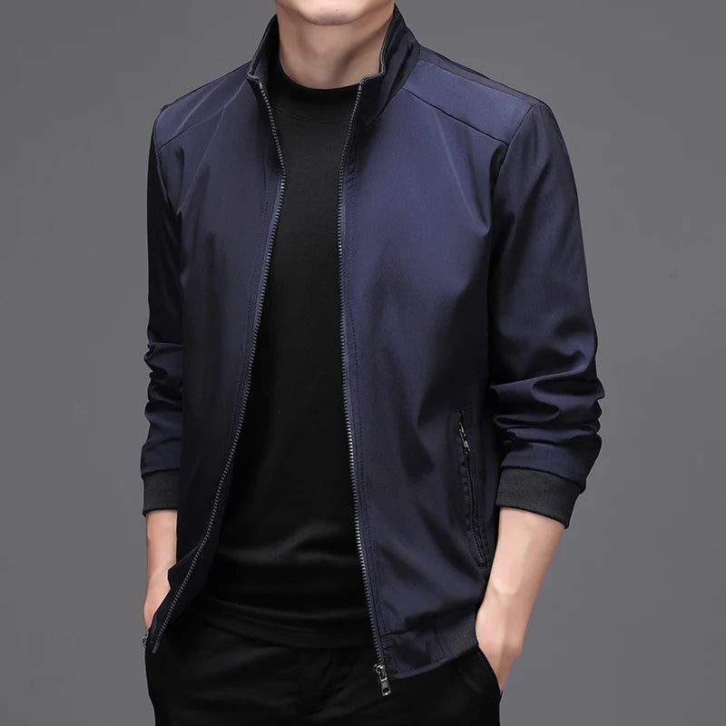 BROWON Fashion Jacket Men Autumn New Korean Mens Coats Stand Collar Casual Jacket Youth Trend Jackets for Men Plus Size M-5XL