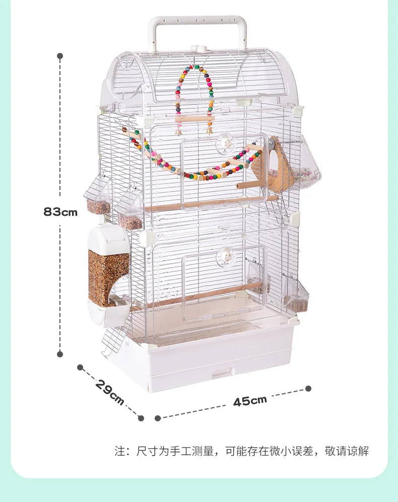 Bird Cage For Parakeets Cockatiels Finches Canary Acrylic
