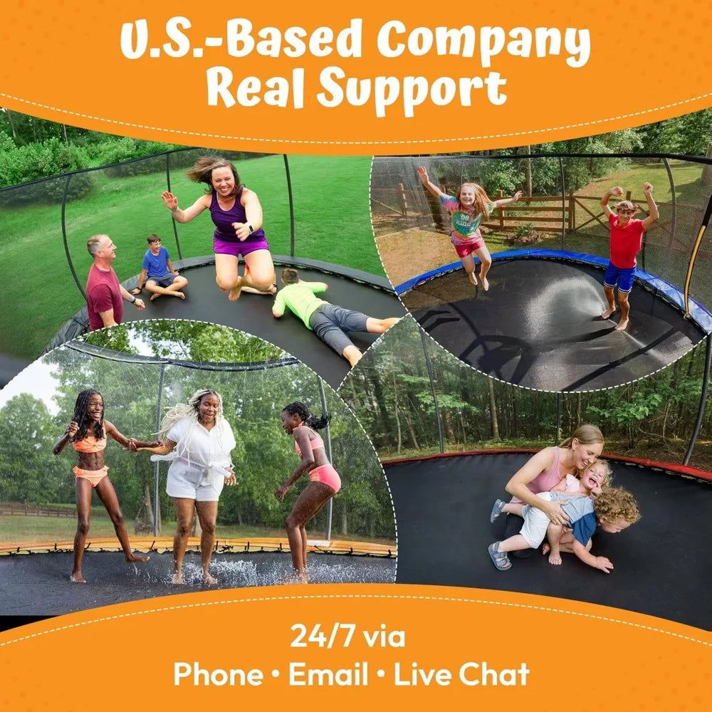 10FT Outdoor Trampoline with Safety Enclosure, Non-Slip Ladder and Anti-Rust Coated Frame, ASTM Certified, Customized