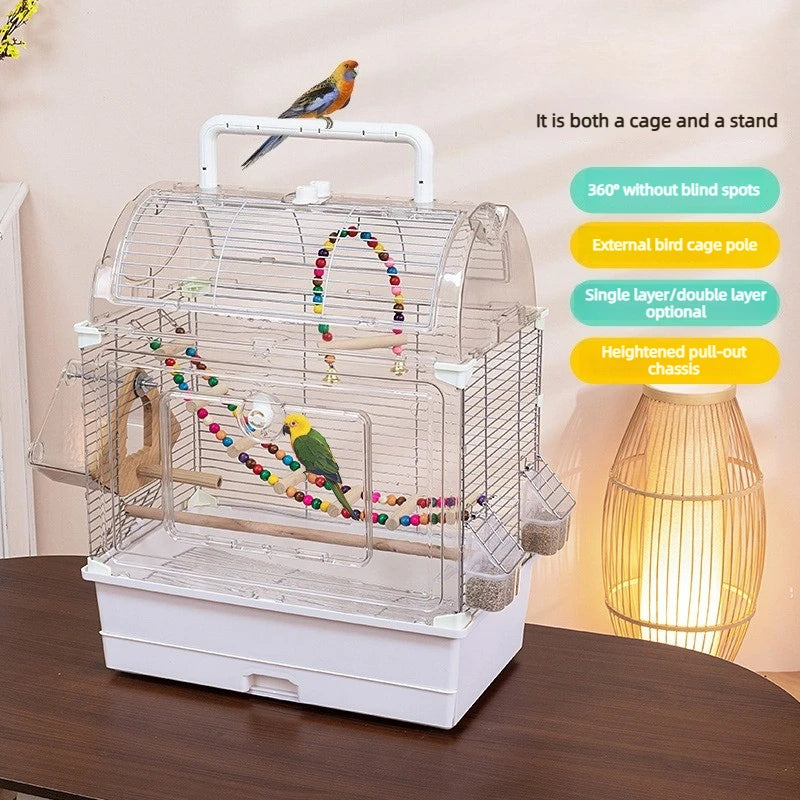 Bird Cage For Parakeets Cockatiels Finches Canary Acrylic