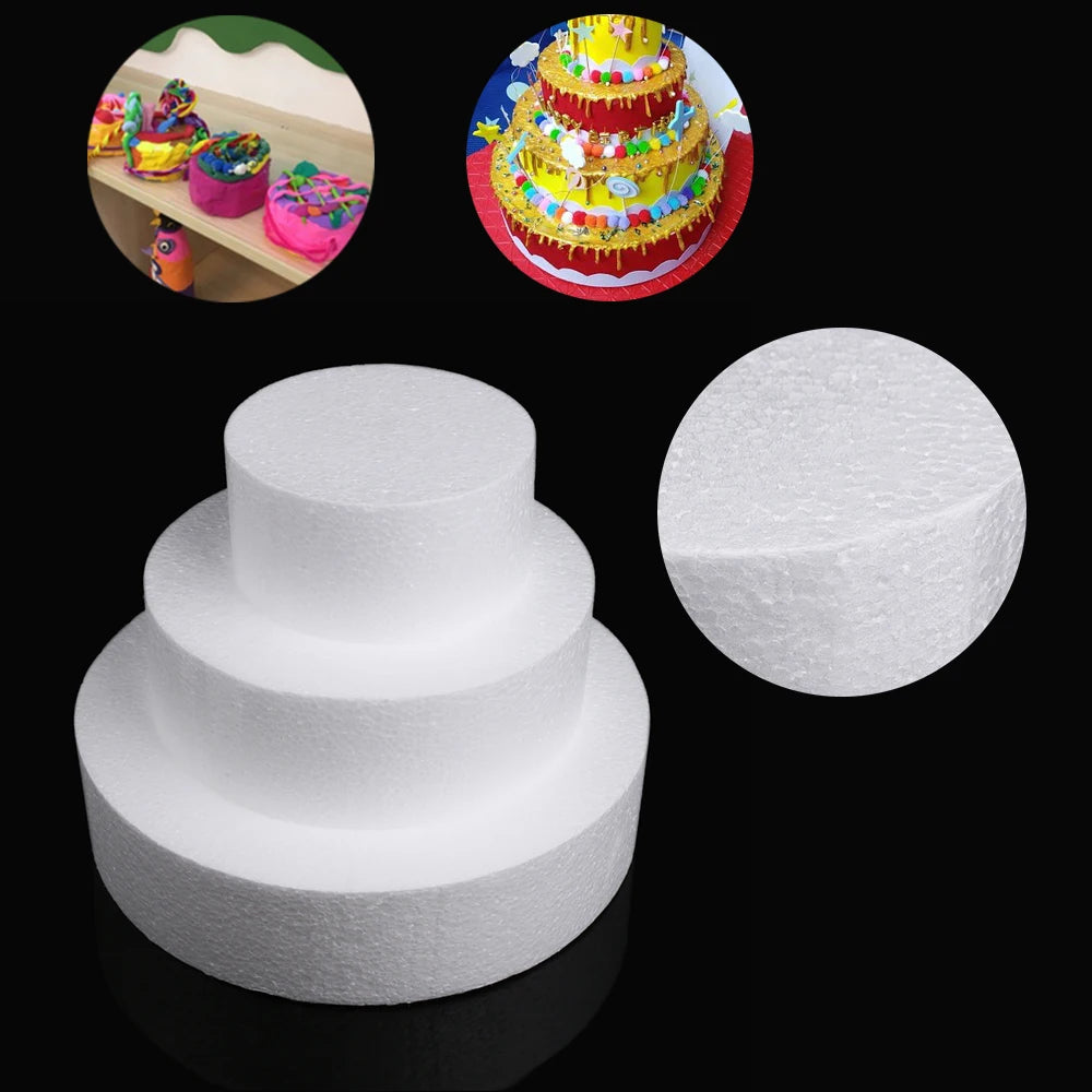 Cake Foam Mould Polystyrene Flower Decor Cake Dummy Practice Sugarcraft Lightweight Party DIY Decorations 4/6/8 Inch