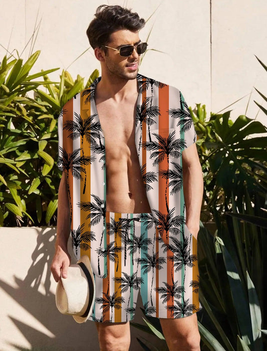 KYKU Men's Hawaiian Shirt and Short Set
