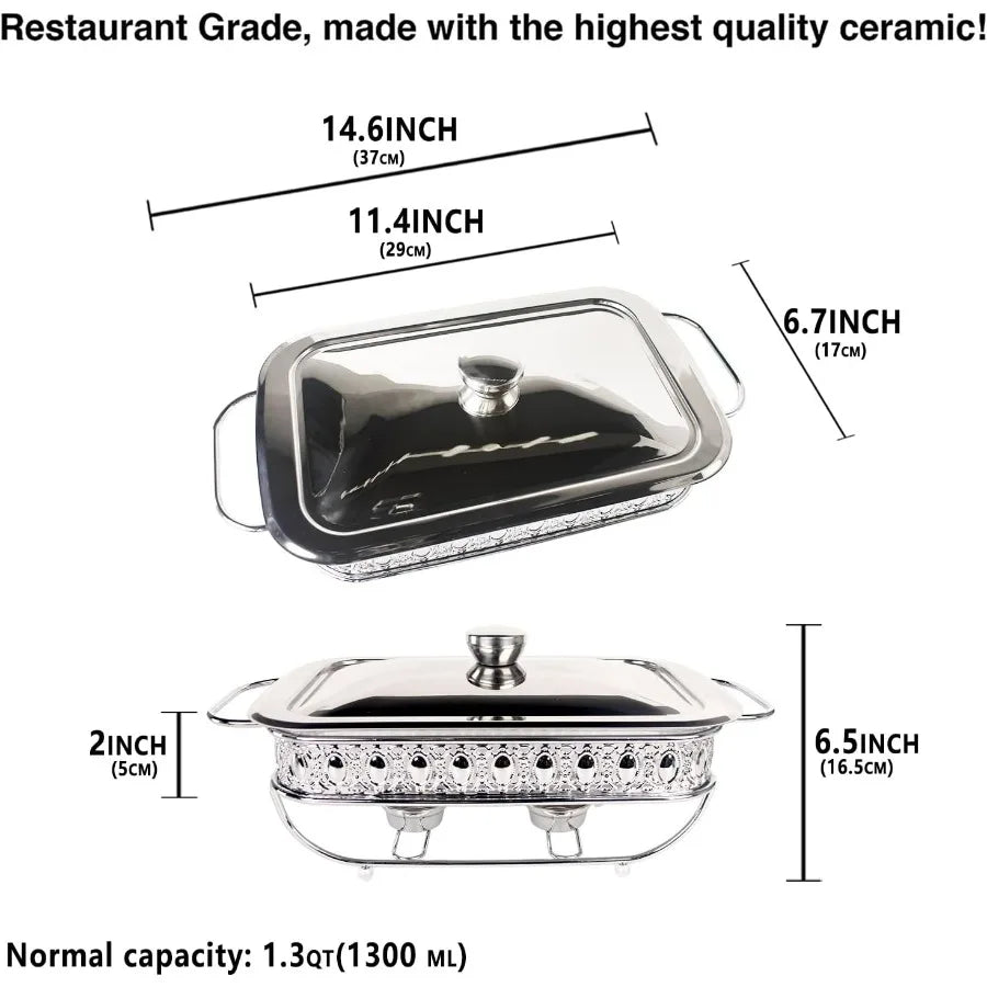 Casserole Dish Glass Bakeware With Stainless Lid And Rack