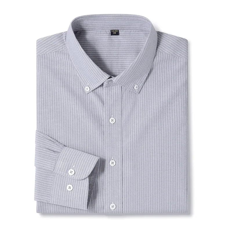BROWON Brand Spring Autumn Casual Men Shirts Long Sleeve Business Oxford Cloth Work 100% Cotton Shirts Mens Moda Hombre 2026
